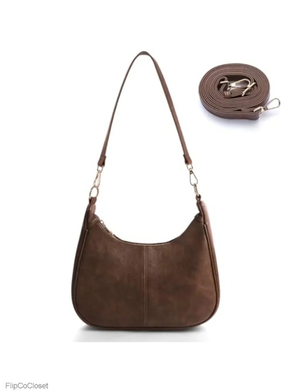 Vegan Leather Hobo Shoulder Bag Crescent Crossbody Purse